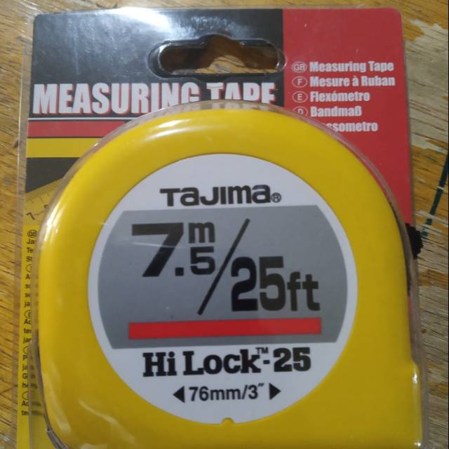 (GGT) meteran  Tajima ukuran 7.5 m/25ft Hi lock-25