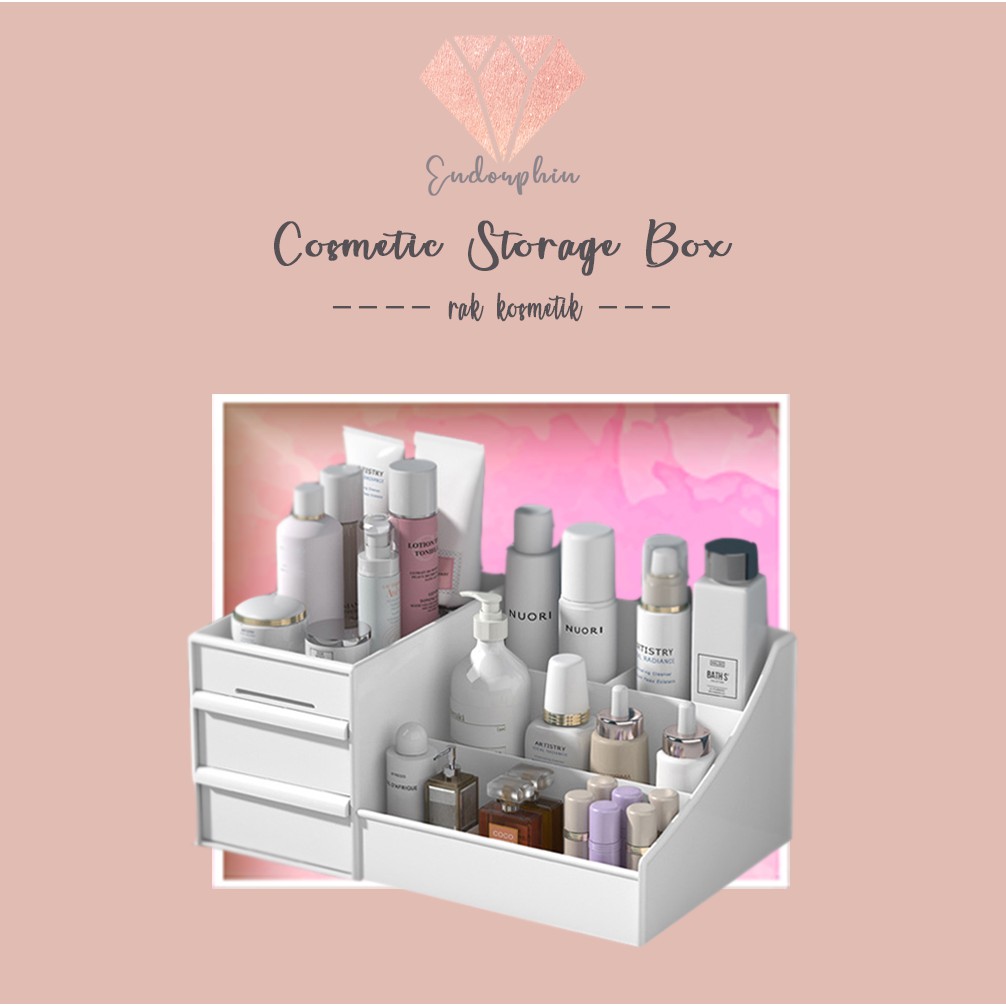 Rak Kosmetik Mini Cosmetic Storage Drawer Kotak Makeup Rak Kosmetik Mini Cosmetic Storage Drawer Kotak Makeup
