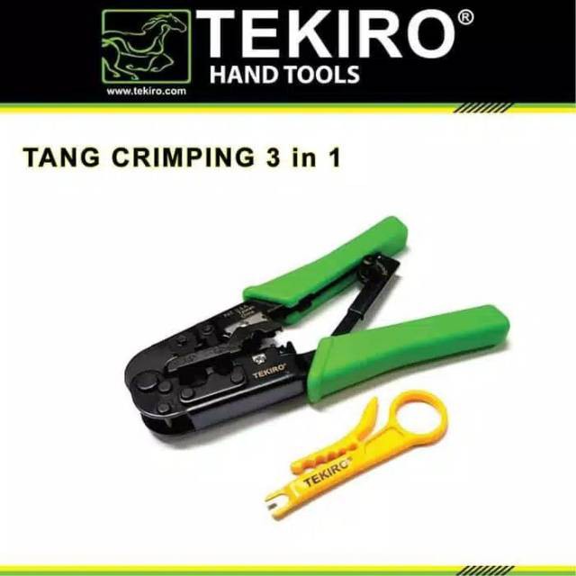 Tekiro Tang Crimping 3 In 1 / Tang Crimper 3 In 1 / Tang Kabel Lan / Tang RJ45