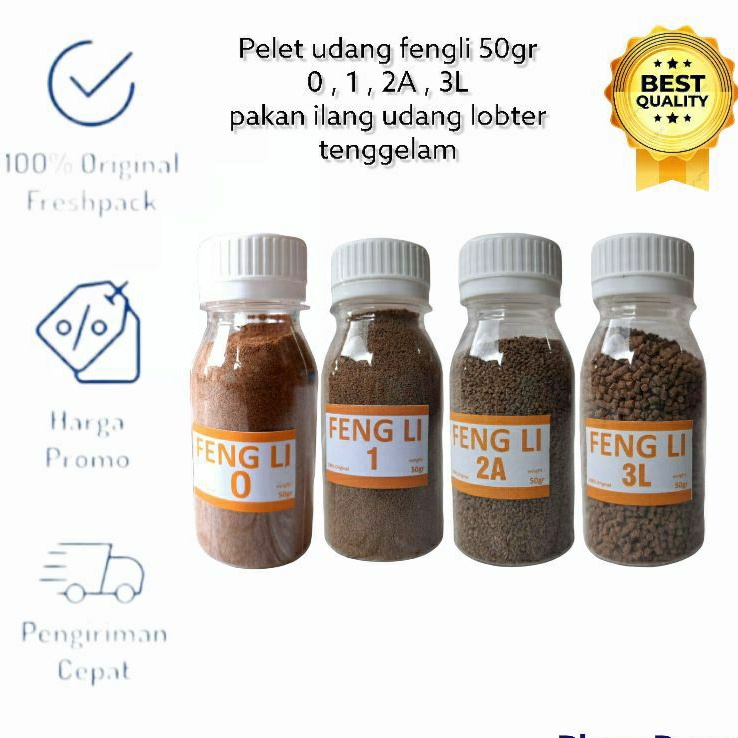 Fengli Pelet burayak ikan cupang 50gr pakan dapnia magna ikan hias &amp; udang ukuran 0 1 2A 3L