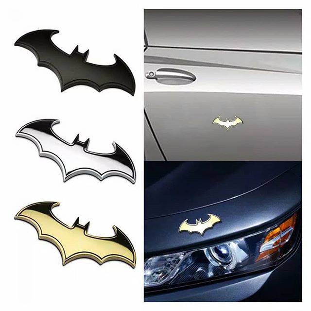 Emblem logo dada batman dark knight metal stainless tank body motor mobil
