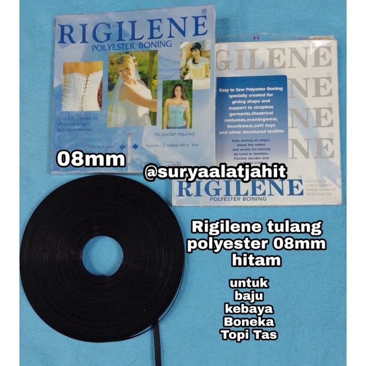 Rigilene tulang polyester 08mm hitam =rp.145.000/1pak