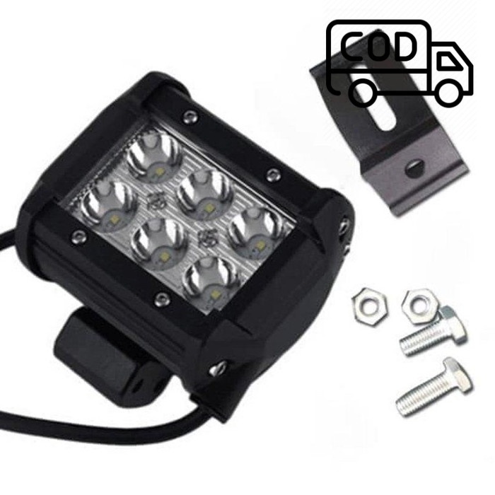 COD Lampu Sorot WORKLIGHT LED Cree 6 Mata Sisi Tembak Kabut 18W