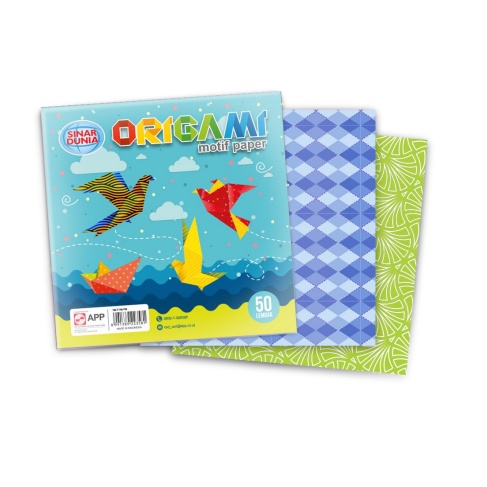 

kertas origami bermotif sinar dunia