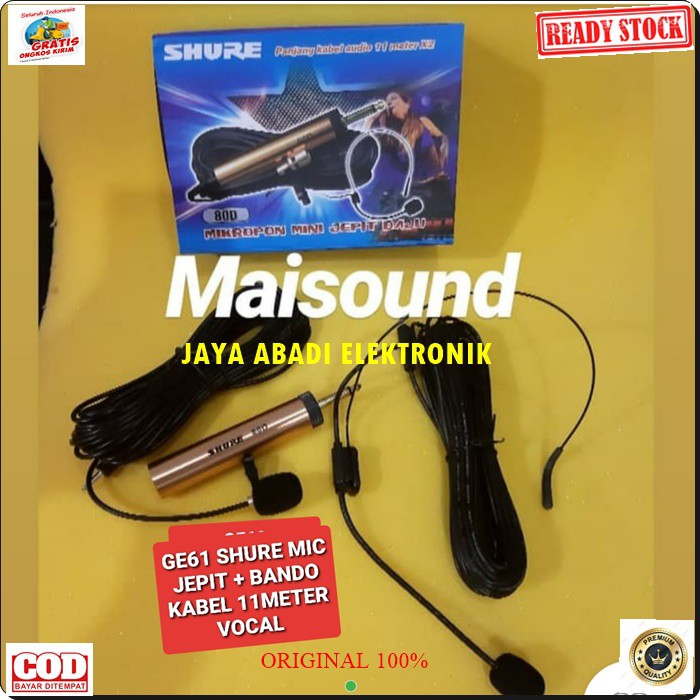 G61 Shure mic kabel headset jepit clip on kancing kerah baju condesor bando klip mik cable profesional pro vocal vokal karaoke mikrophone microphone audio sound system panggung dj studio sensitif aux YOUTUBER G61  BISA DIGUNAKAN SEGALA JENIS AUDIO  BISA J