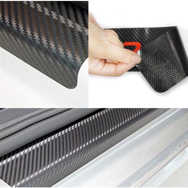 STIKER FIBER Sticker Carbon Fiber Anti Gores Carbon Fiber Bumper Trunk Car Sticker Decal Tail Lip