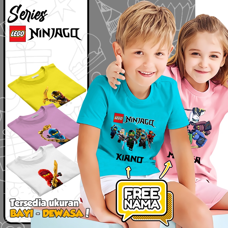 Baju Kaos ANAK DAN DEWASA LEGO NINJAGO COUPLE (FREE NAMA)