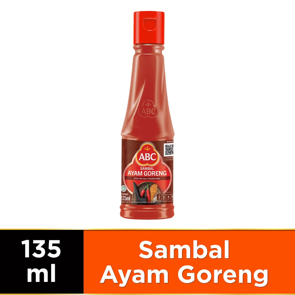 ABC Saos Sambal, Extra Pedas, Tomat, Kecap Manis, Inggris, Asin, Pedas, Cuka Botol 135 ml