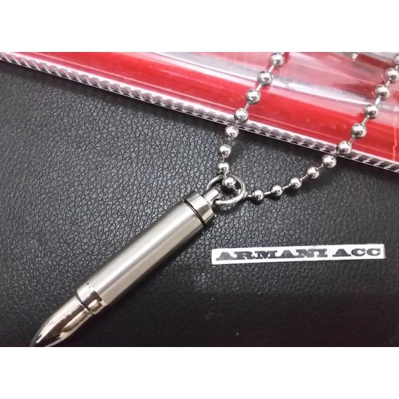 Premium Product Kalung Plus Liontin Pria Stainless Peluru Misil Tabung Handmade - Paling Dicari