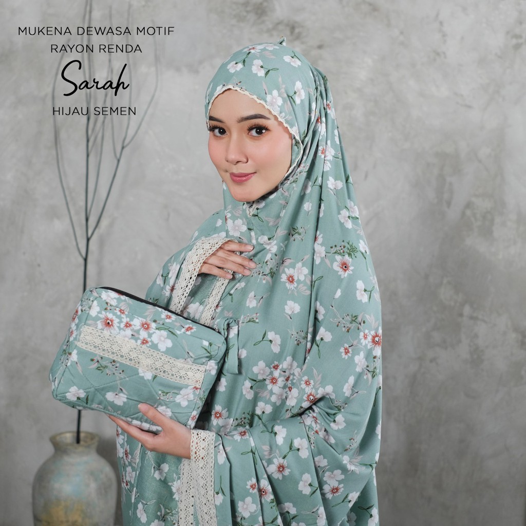 PUSAT MUKENA TASIK - MUKENA DEWASA RENDA RAYON SARAH