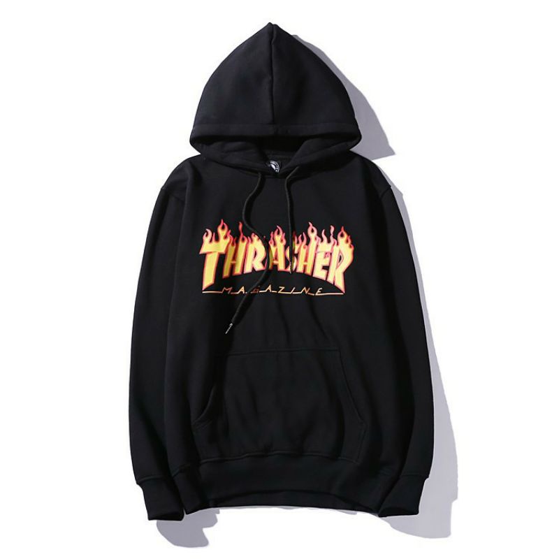 (S - 6XL) Hoodie THRASHER Flame BIGSIZE Jaket Thrasher Magazine JUMBO Sweatshirts Oversize S M L XL XXL XXXL XXXXL XXXXXL Street Wear