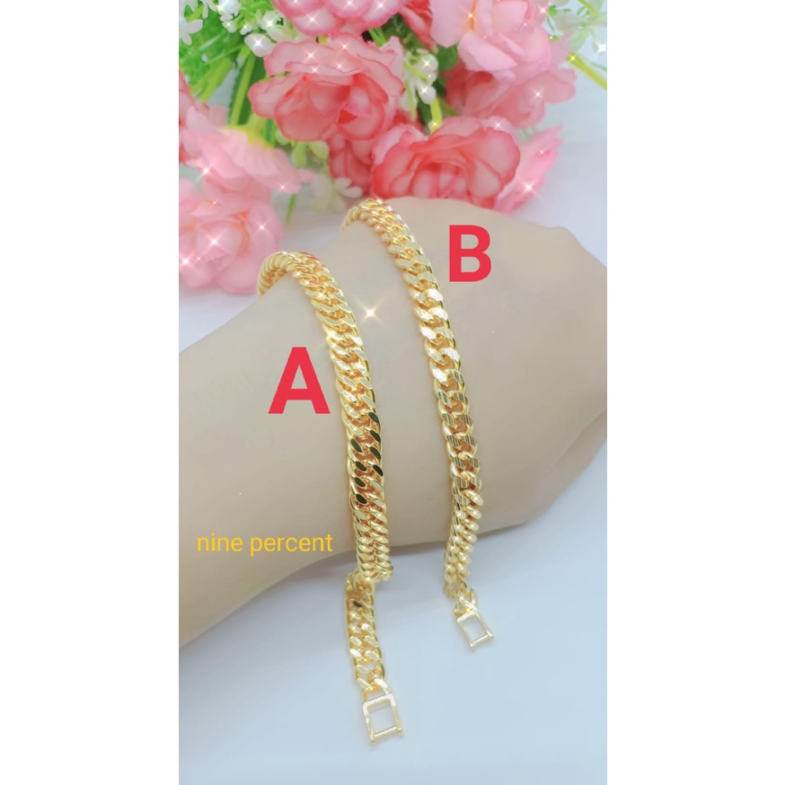 Gelang Tangan Xuping Gold Wanita Dewasa Motif Rantai Permata Lapis Emas LM