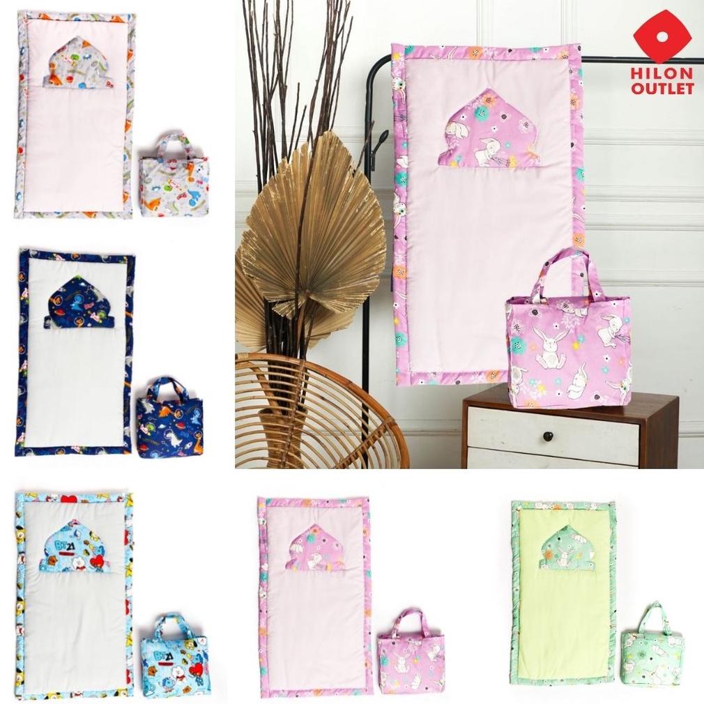 Sajadah Anak + Tas Karakter / Sajadah Anak Motif / Sajadah Anak Tebal 51 X 91