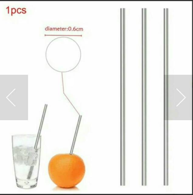 Sedotan stainless / sikat sedotan stainless straw - bengkok