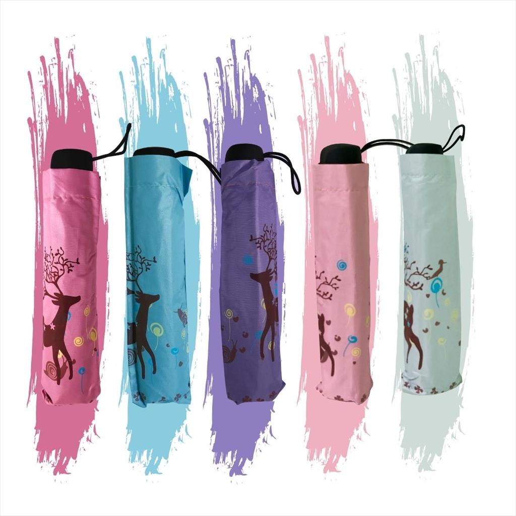 Umbrella Payung Lipat 3D Otomatis Anti Uv Protection Motif Lucu Summer Deer Lapis Silver Payung 3d Magic Payung Lipat Ke43