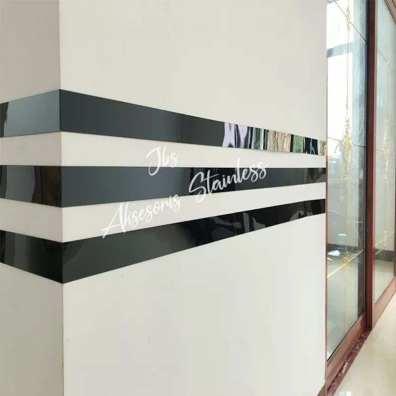 LIST PLAT STRIP BLACK MIRROR 12MM×305CM×T 0.8MM STAINLESS SS 201 - LIST INTERIOR/DEKORASI