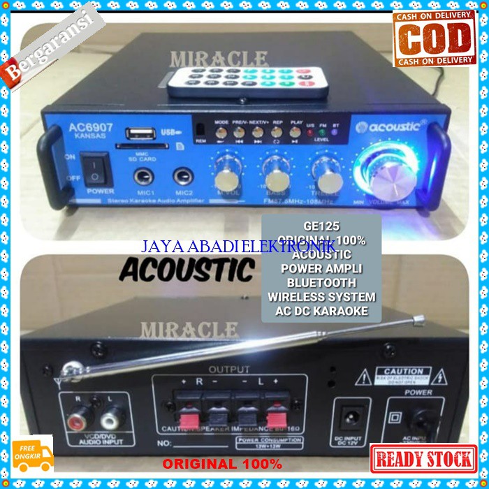 G125 ORI Power Ampli bluetooth USB MP3 player audio sistem sound karaoke bluetot blutut system AC DC
