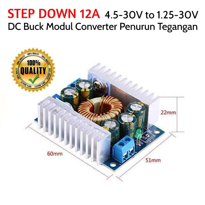 DC DC Step Down 12A 100W Buck Converter Modul Penurun Tegangan PR15