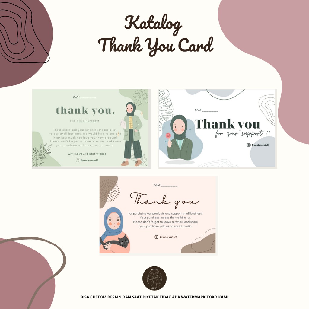 

Thank you card/thanks card/ terima kasih/kartu ucapan