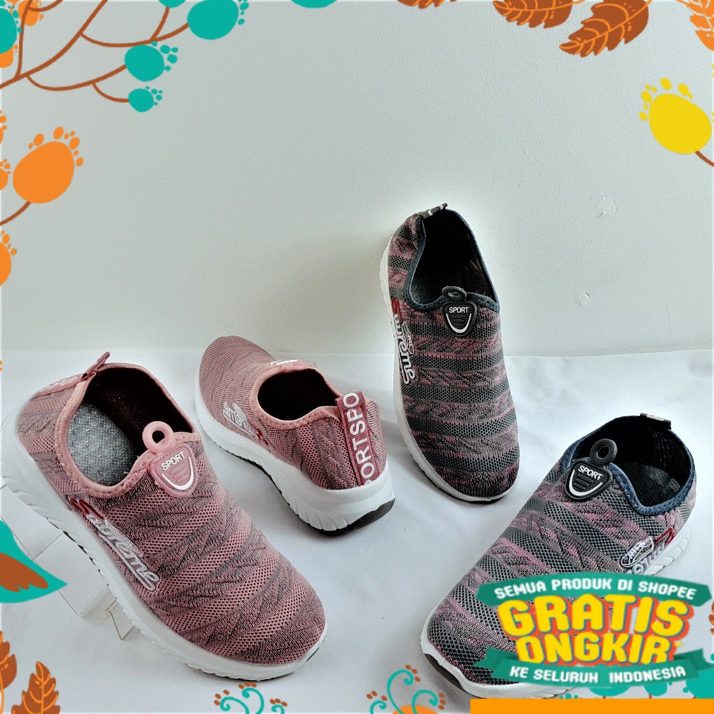 sepatu sendal pink salem grey ungu hijau muda tua dark light / Sepatu Sneakers Wanita / Sport NGS332
