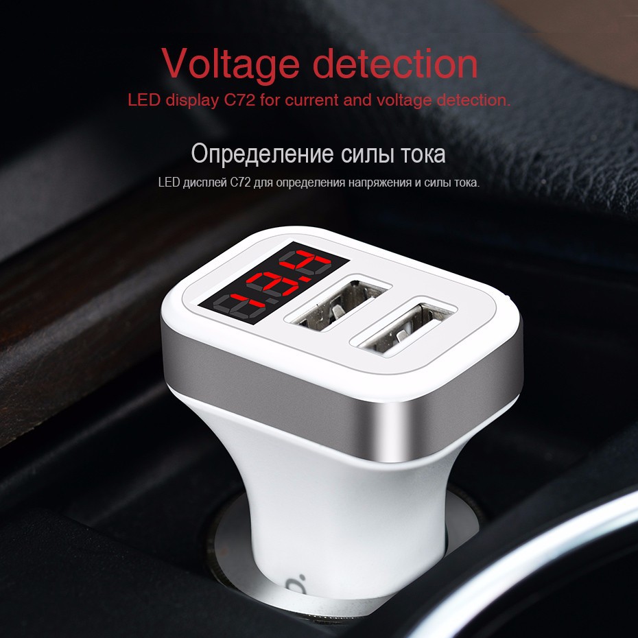 Charger Mobil Car Charger LED Fast Charging Ampere