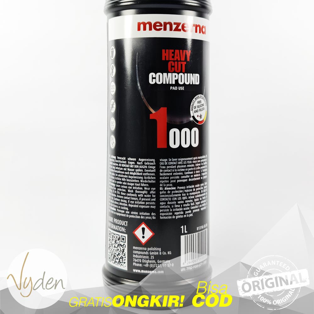 MENZERNA Heavy Cut Compound 1000 250ml Ecer Kompon Kasar Hemat Kumpon Murah Abrasif Tinggi  Obat Poles Penghapus Bekas Amplas High Gloss Compon Penghilang Baret Dalam Pengkilap Body Motor Mobil Penghapus Kusam Kerak Air Jamur Kaca Pembersih Lecet Goresan