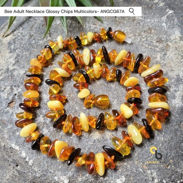 Kalung Amber Dewasa Premium Multicolor Nugget ABNGRN151 by Amber Bee