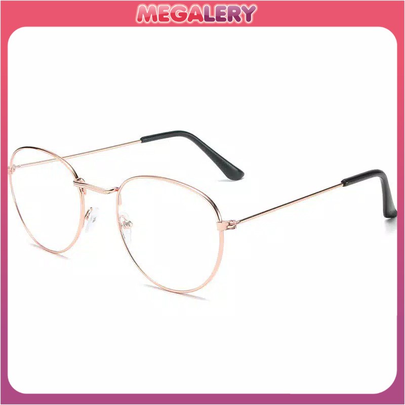 Kacamata Wanita Lensa Rangka Transparan Retro Vintage Metal Frame Eyeglasses/Kacamata Vintage
