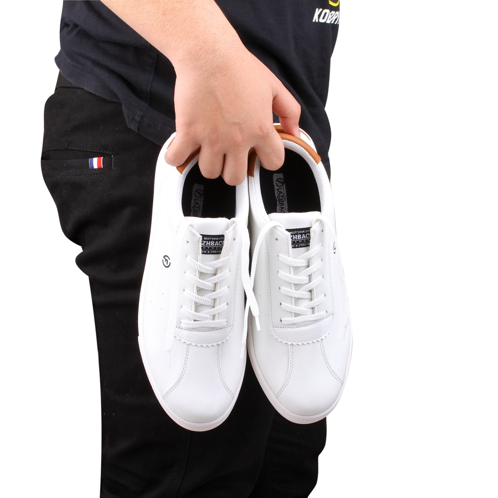 Favonia White | Sepatu Sneakers Putih Casual Original Polos Pria Cowok Ori Footwear | Flazhback x FORIND