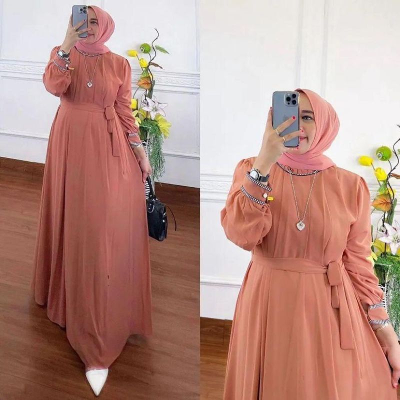 DRESS MUSLIM, baju wanita, baju gamis, dress, gamis, Baju gamis, fashion wanita, Naura Dress