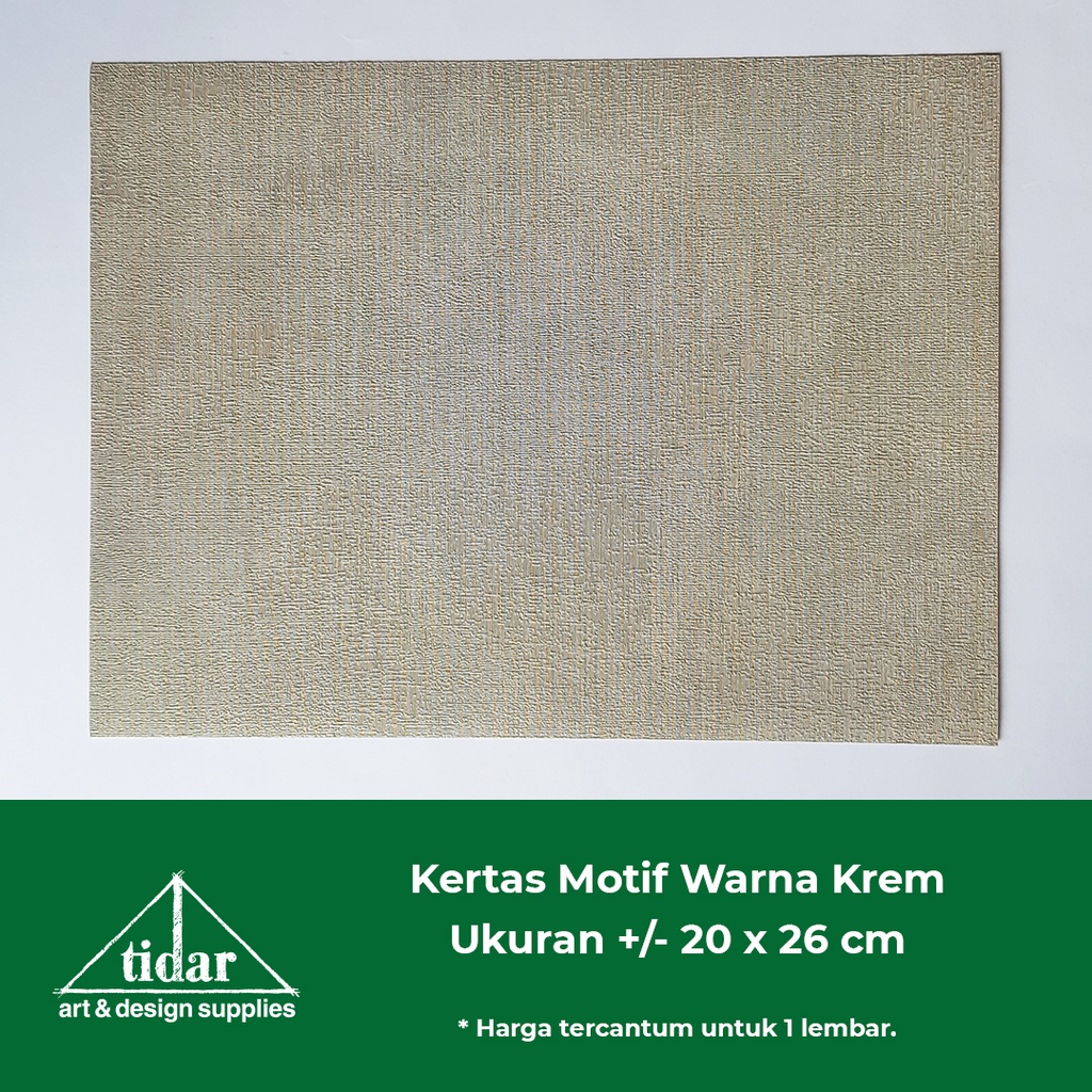 

Bahan Pelapis Warna Krem 20 x 26 cm - Kertas Tekstur Cream
