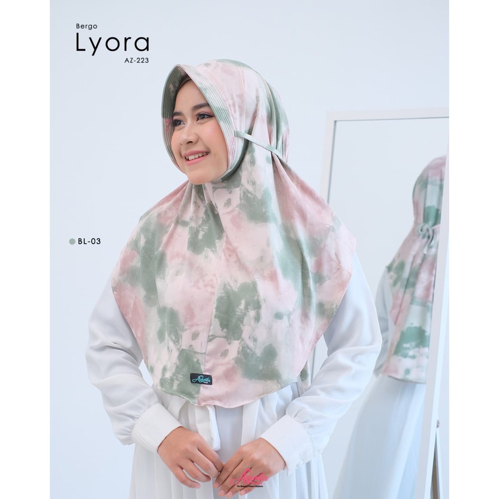 Lyora Bergo Azamka Jilbab Instan Bahan Jersey Terbaik Hijab Cantik Motif TiDye Model Terbaru