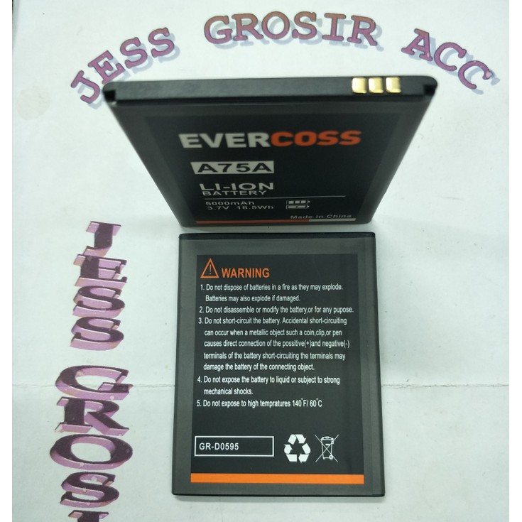 Baterai Battery Cross A75G A75A A75 Winner Y2 , Y max , Y ultra - Hitam