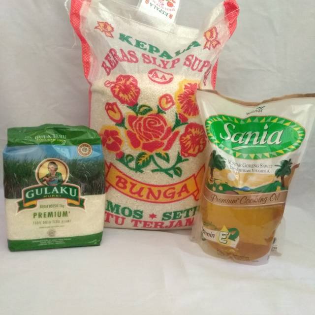 

Paket Sembako Beras, Minyak Goreng, Gula