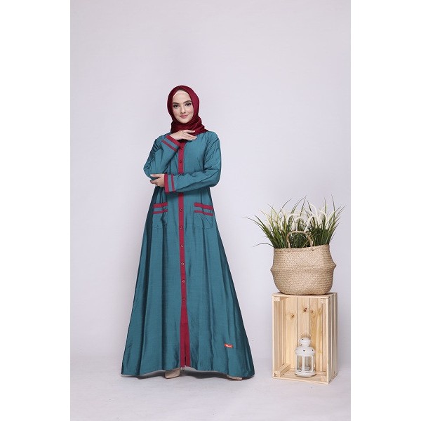 PROMO GAMIS DEWASA NIBRAS NB 190 HIJAU GAMIS POLOS BUSUI GAMIS MURAH ORIGINAL NIBRAS