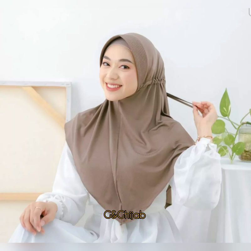 Jilbab Bergo Serut Hamidah Jersey Premium//Hijab Serut Hamidah//Bergo Serut Hamidah