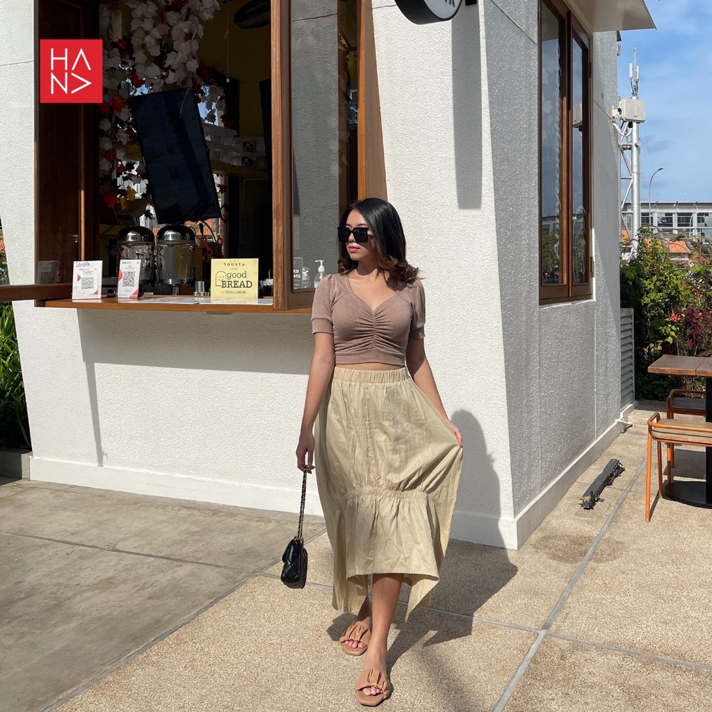 HanaFashion - Rexy Midi Skirt Rok Wanita Korean Look - SK034-4