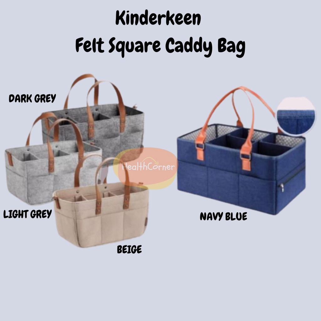 Kinderkeen Felt Square Multipurpose Caddy Bag - Tas Popok Bayi Multifungsi / Diaper Bag