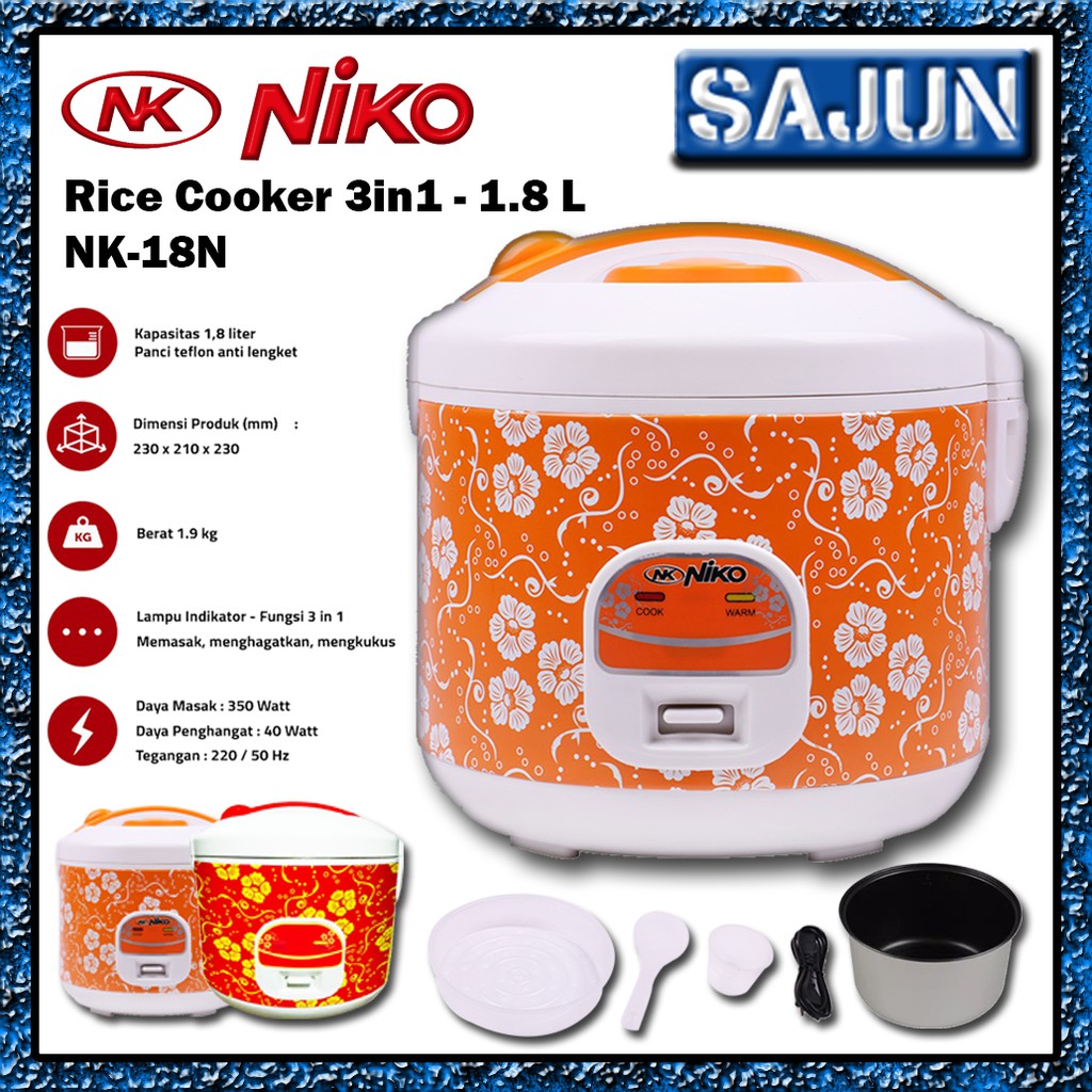 Niko Rice Cooker NK18N 1.8 Liter Shopee Indonesia