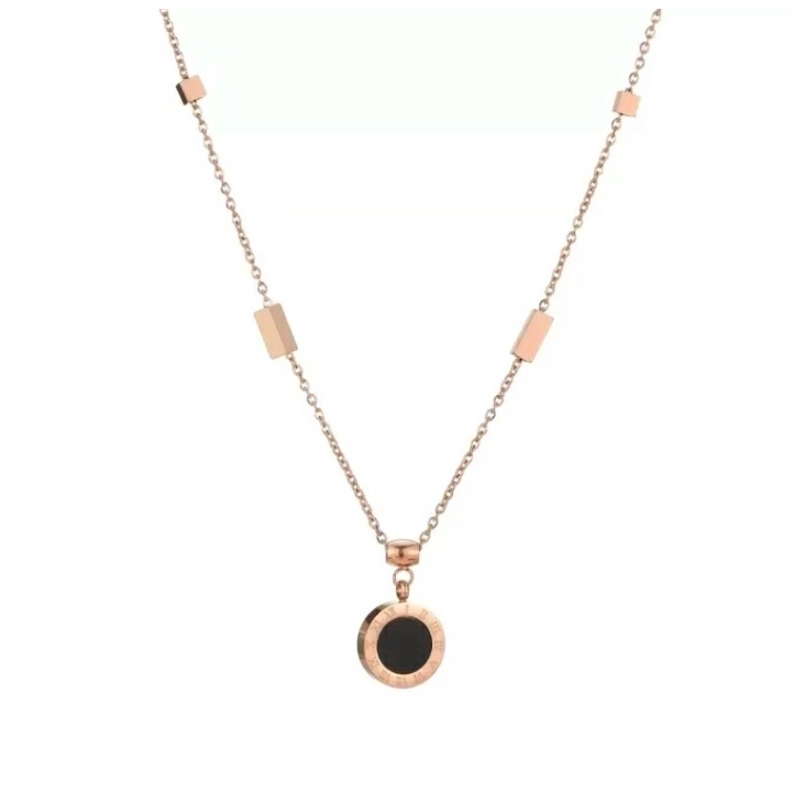 Kalung Titanium Wanita Rantai Rose Gold Liontin Bulgari Rose Gold / Accesories Fashion wanitaTitaniu