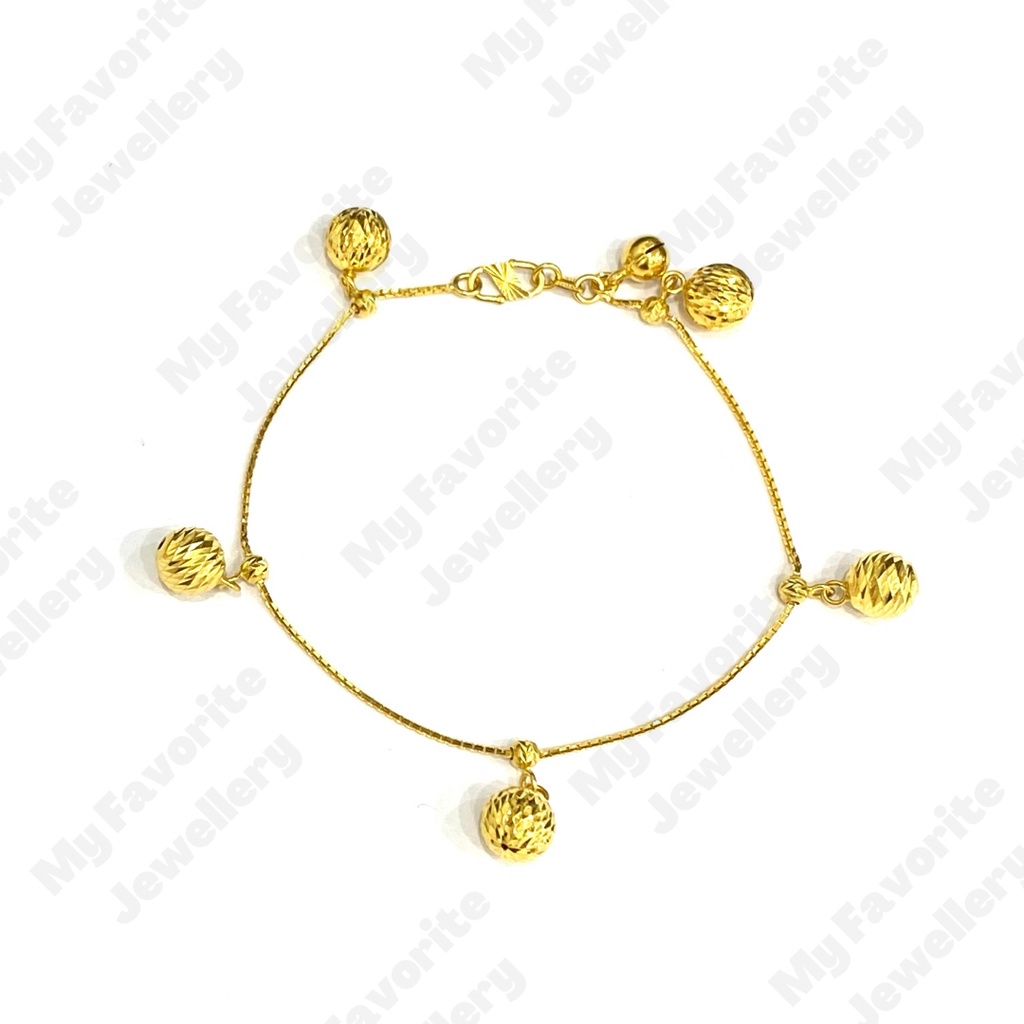 Gelang Italy Variasi Bola-bola Emas Asli Kadar 875