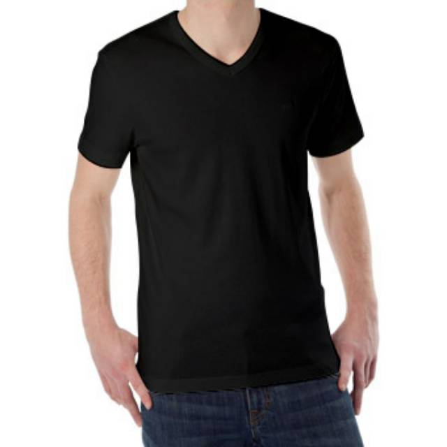 Kaospolos V'neck size S,M,ML,L,XL,XXL V'NECK unisex katun combed 24S (warna & size lengkap)