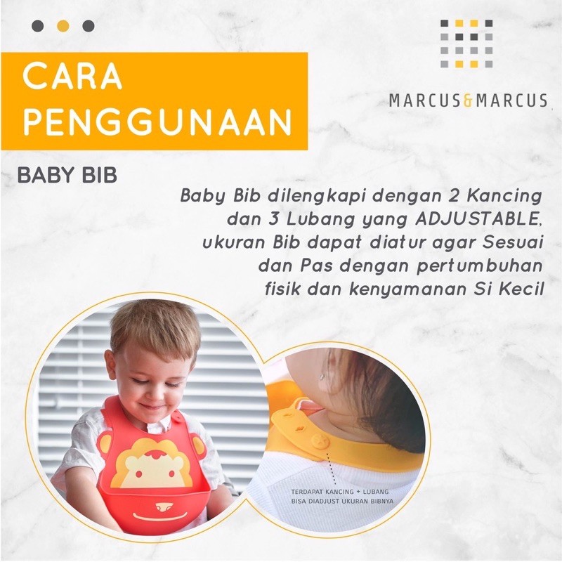 MARCUS&amp;MARCUS Baby Bib - Slabber Makan bayi