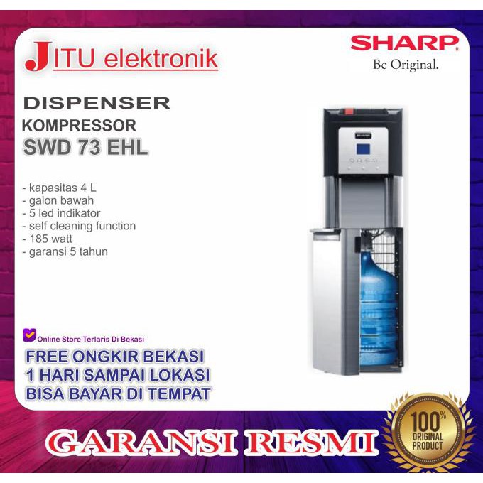 Water Dispenser Sharp Swd 73 Ehl Swd73Ehl Hot & Cool Galon Bawah Umaa.Mart