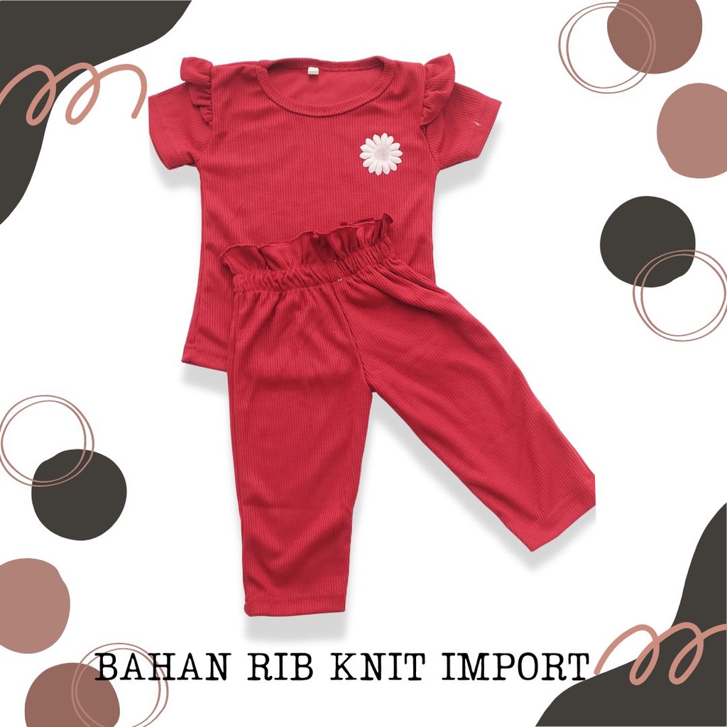 VISION ONLINE SETELAN KNIT WENDA RIB KNIT IMPORT SETELAN ANAK PEREMPUAN KNIT TERBARU MANGGO KNIT BAJU ANAK RAJUT