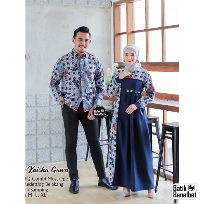 KEISHA COUPLE - Batik Couple | Batik Couple Modern | Couple Batik | Gamis | Batik Couple Gamis BATIK