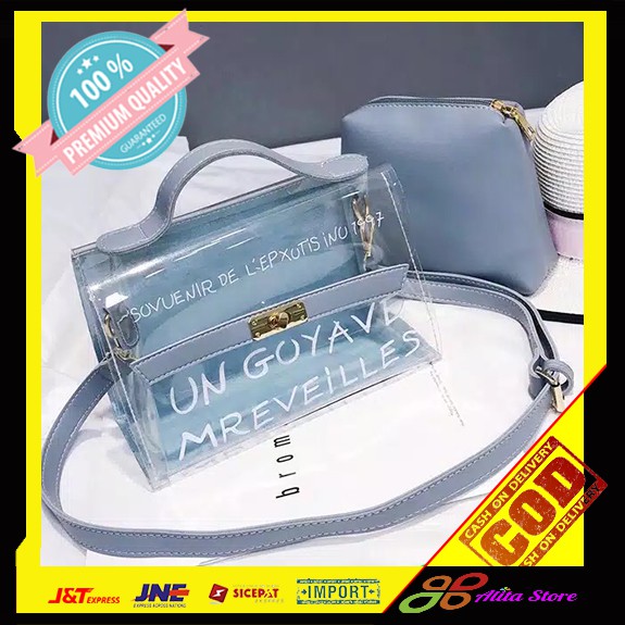 Tas Selempang Slempang Wanita Cewek Remaja Mini Transparan Import Batam Murah Terbaru Kekinian AS59