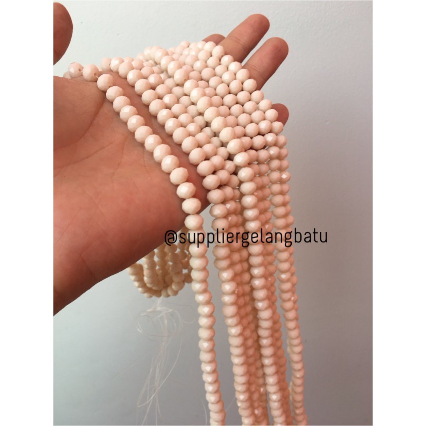 Crystal Ceko Doff 8mm CREAM KREM Aksesori Beads Manik Donat Rondelle Top Aksesoris supplier grosir