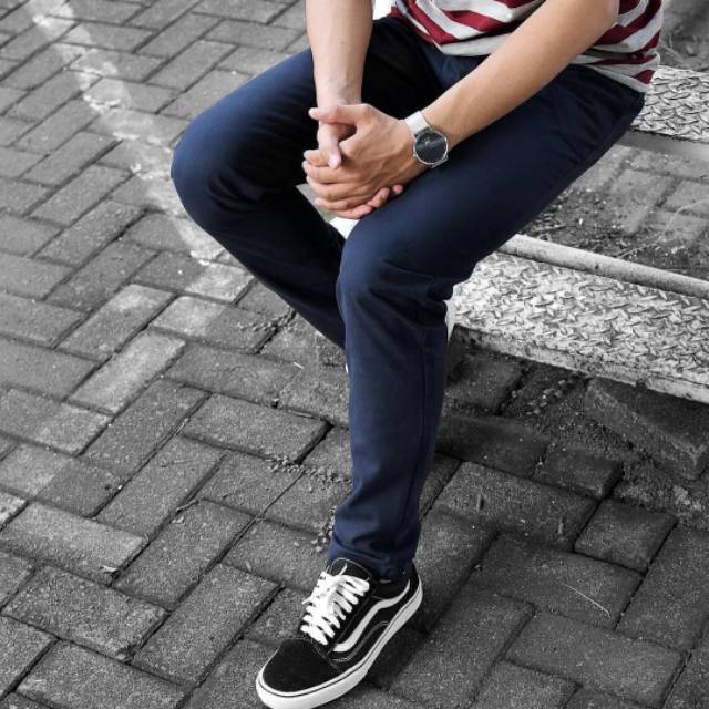  Chino  Ori  AQA17 SLIMFIT celana  pria panjang Shopee Indonesia