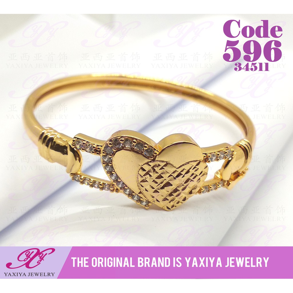 

Gelang Bangle Love Perhiasan Imitasi Lapis Emas 18K 596